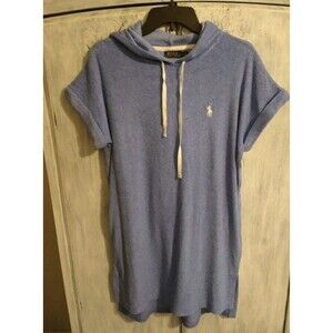 Polo Ralph Lauren hooded  dress Blue Twerycloth Small beachy summer casual Nwt
